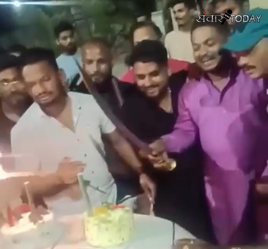 video cutting cake with sword viral