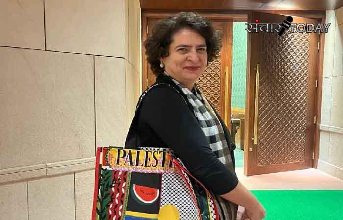 Priyanka Gandhi Palestine support bag picture viral